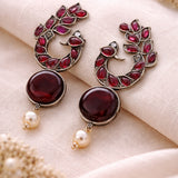 Silver Plated Peacock Jhumki
