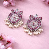 Ruby Pearl Drop Earrings