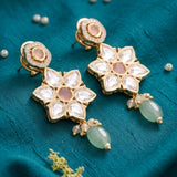Belle Edge Gold Plated Kundan Short Earring