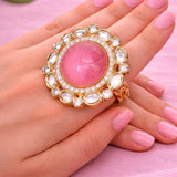 Rose Gold Kundan Ring