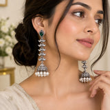 Multi-Link Pearl Earrings