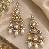 Kundan & Beaded Drop Earrings