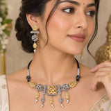 Gold Floral Motif Choker Set