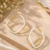 Two-Tone Wavy Hoop Earrings