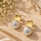 Two-Tone Ball Drop Earrings