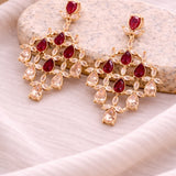 Pink Stone Drop Earrings