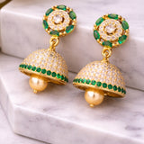 Green Jhumka Earrings