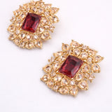 Gold Plated Stone Earring