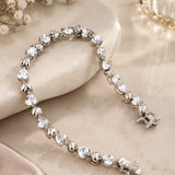Silver Heart Crystal Tennis Bracelet