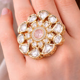 Kundan Floral Statement Ring