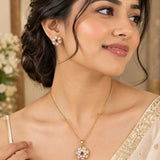 Floral Pendant Jewellery Set