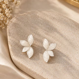 Pearl Enamel Floral Studs