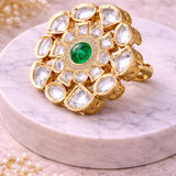 Kundan Floral Statement Ring