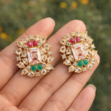 Gold Green Plated Earring