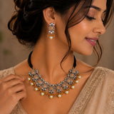 Silver Plated Pearl Choker Set