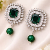 Rhodium Plated Stud  Earring