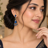 Peacock Blue Chandelier Crystal Earrings