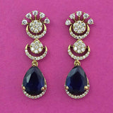 Sapphire Blue Crystal Drop Earrings