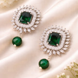 Rhodium Plated Stud  Earring