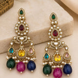 Kundan & Beaded Drop Earrings