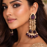 Purple Handcrafted Pearl Earring