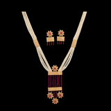 Ruby South Indian Gold Plated Mala Pendent Set