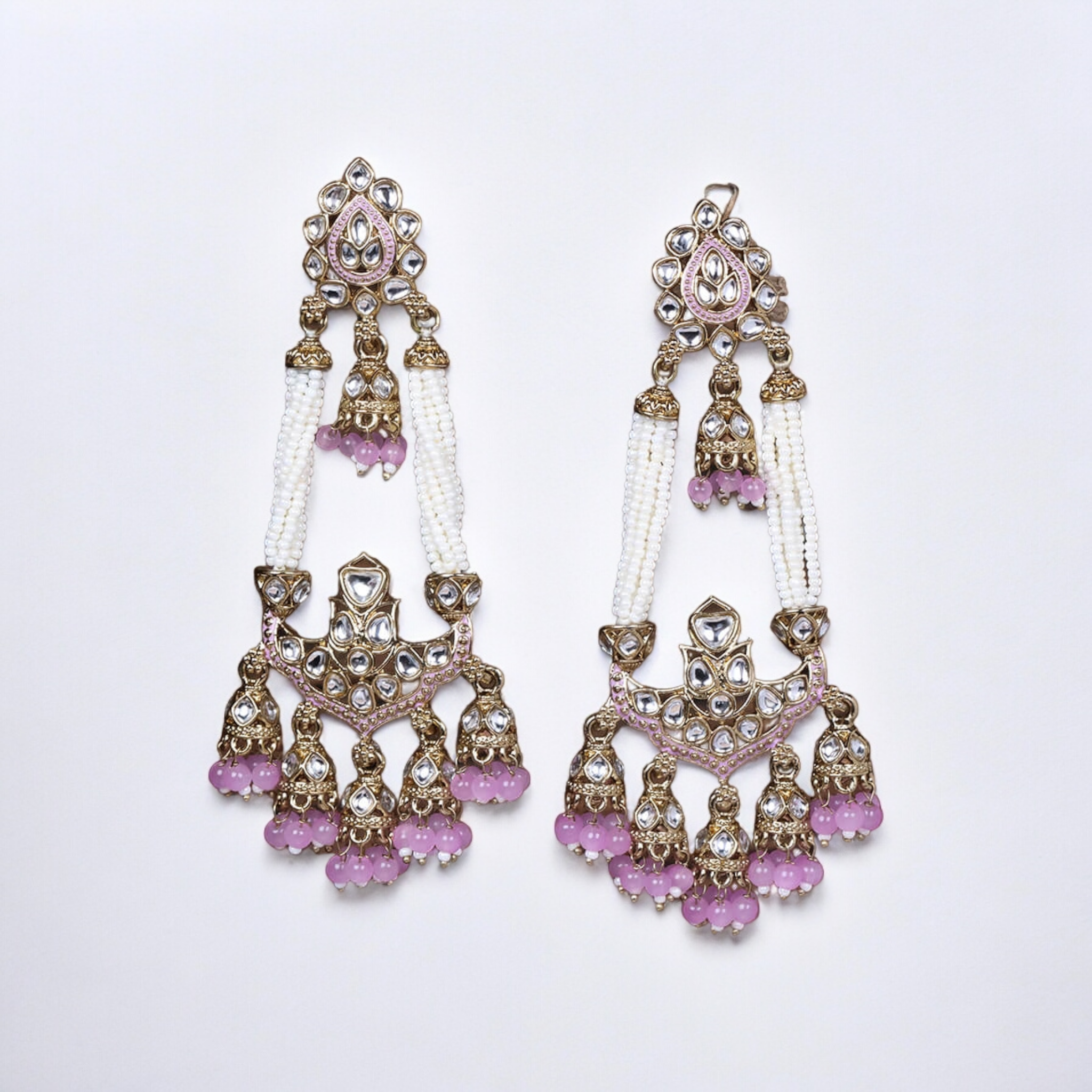 HandCrafted Meenakari Jhumki With Mehndi Plating