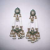 HandCrafted Meenakari Jhumki With Mehndi Plating