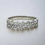 HandCrafted Rhodium Plated Pearl Bracelet