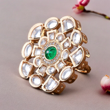 Gold Plated Kundan Ring