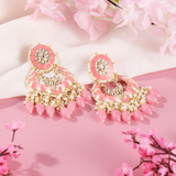 Gold Plated Meenakari Pearl Jhumki